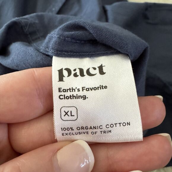 Pact Organic Cotton Shirt Women’s XL Blue Button Down Long Sleeve Pocket Casual - Picture 8 of 9